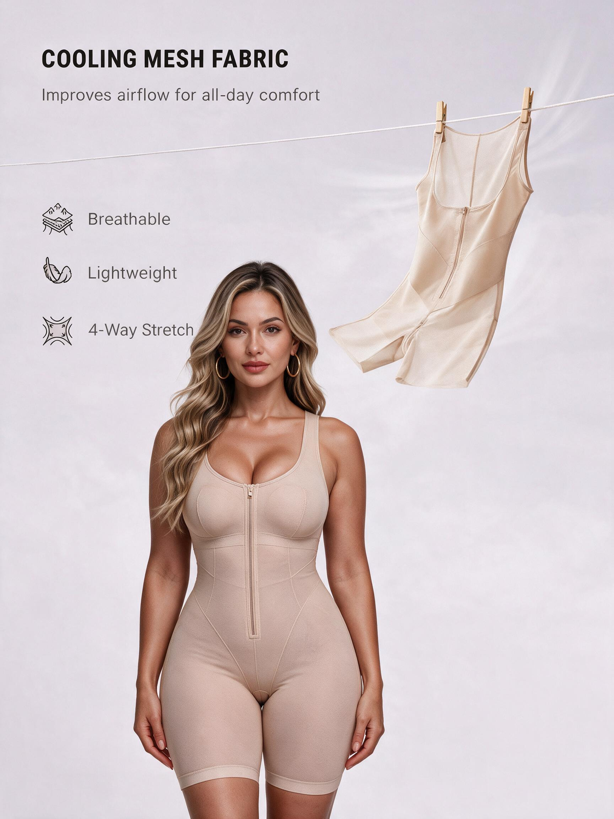 V-Shaped Faja Tummy Control Butt Lift Bodysuit
