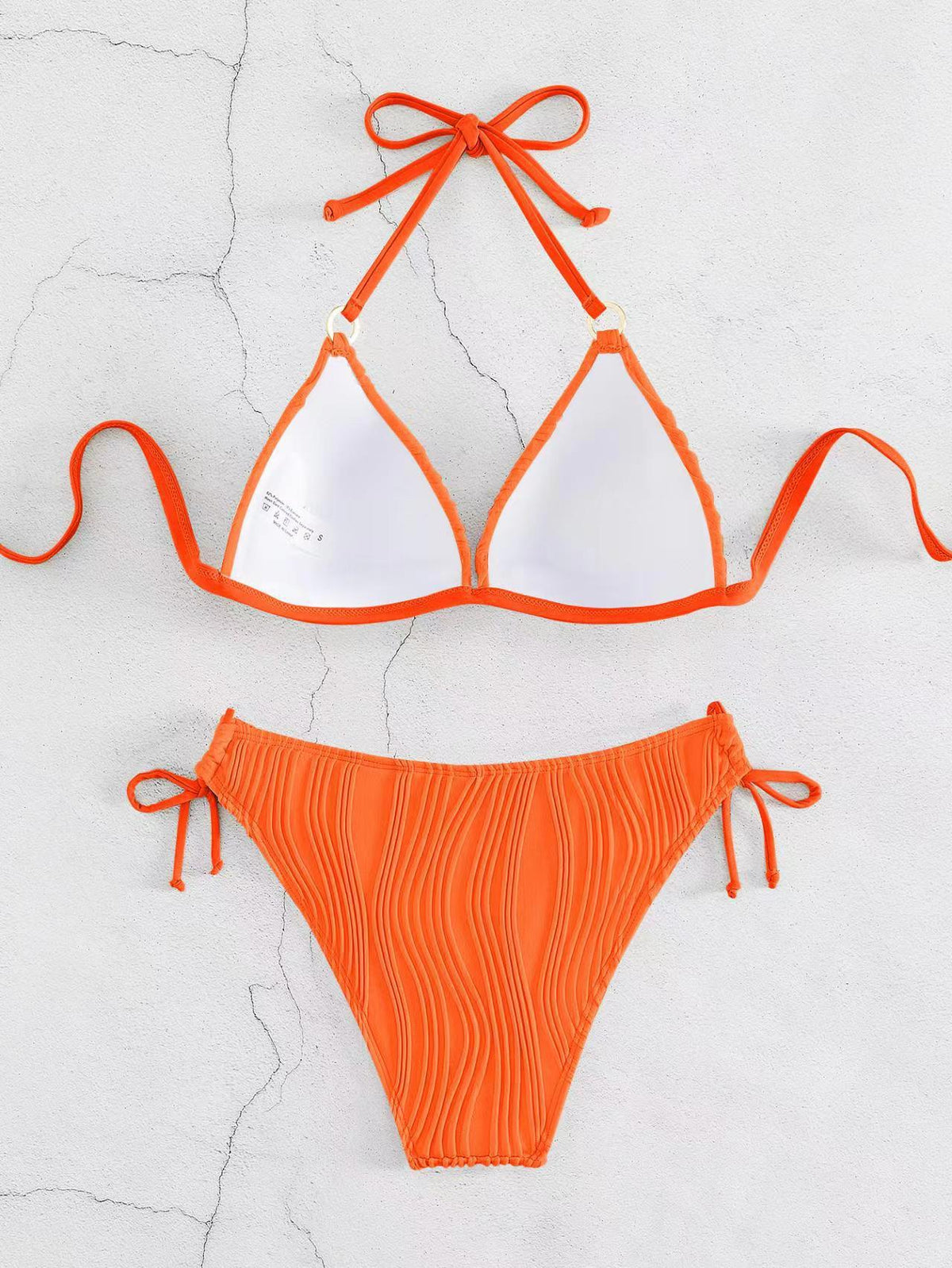 Ribbed Push-Up Halter Bikini Set